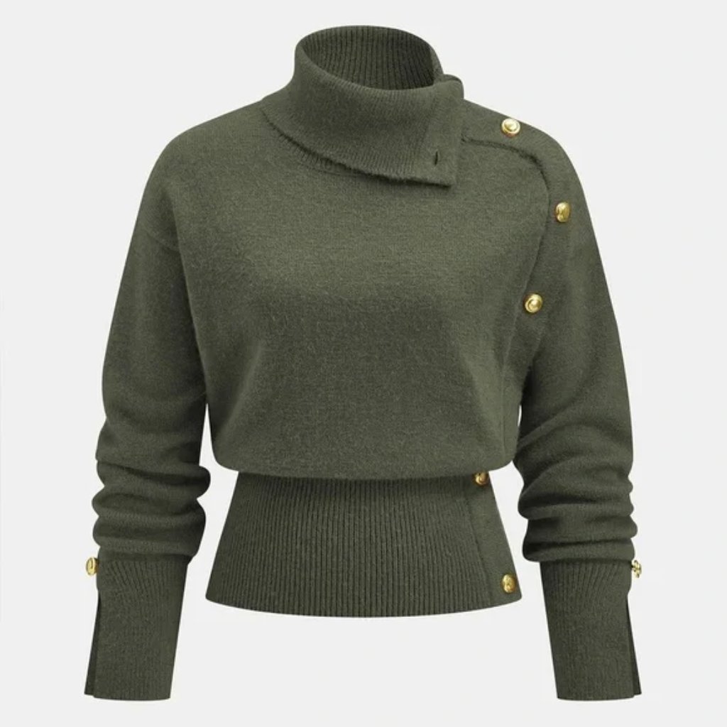Commense Nwt Cinched Waist Asymmetrical Turtleneck Sweater Size Small